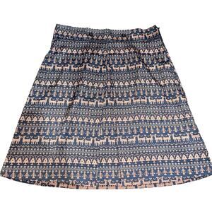 Peppermint mini Skirt A-line deer Forest print women's size M Academia